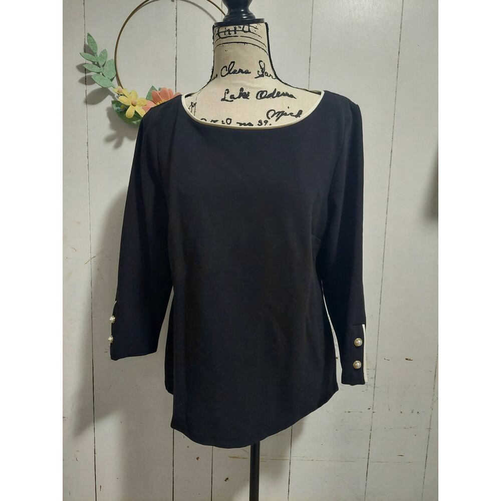 Talbots Blouse Button Quarter sleeve